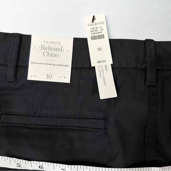 Talbots Women’s Relaxed Chino Size 10 Black Ankle Pants NWT - Picture 5 of 5
